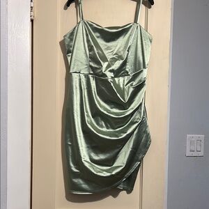 Honey and Rosie Green Ruched Bodycon Mini Dress